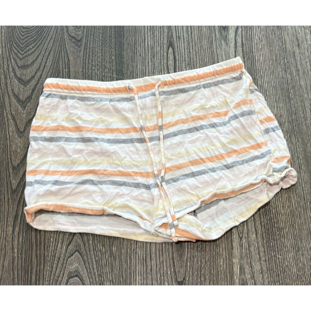 LOFT Sleep Striped Shorts Mid Rise Drawstring Elastic Waist Multicolor Size S